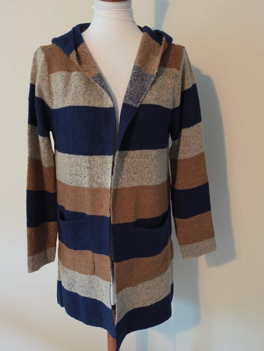 Kempson Striped Hooded Cardigan Brand New